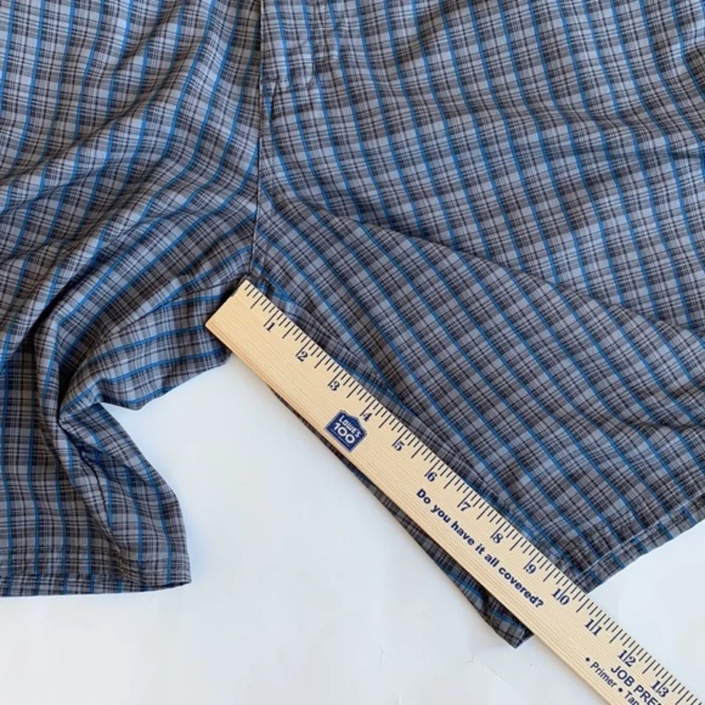 North Face‎ Chino Blue Plaid Outdoors Swim Hiking Polyester Shorts Mens Size 38